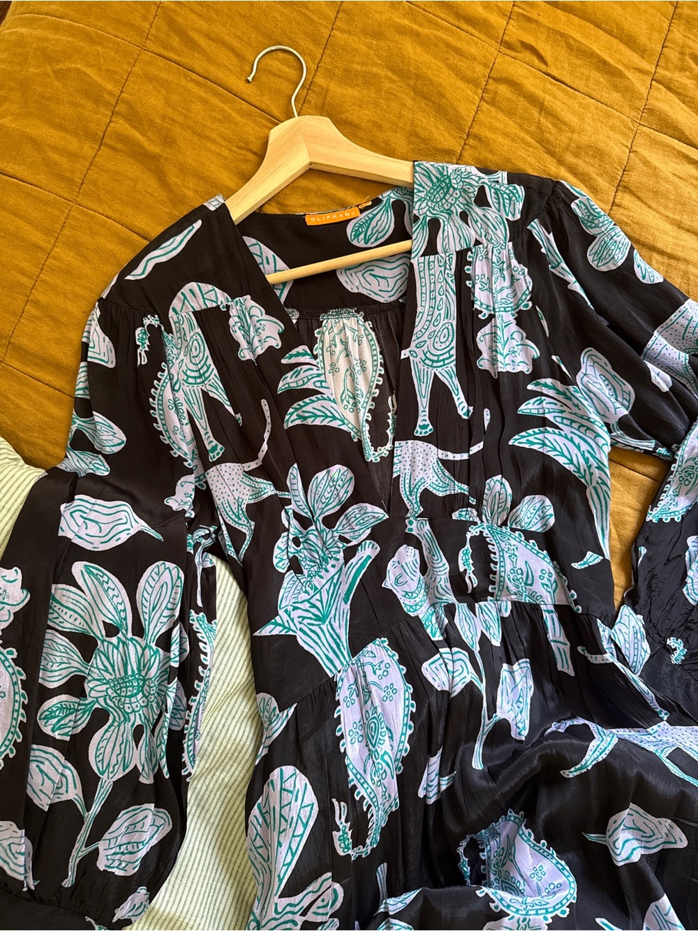 Oliphant Black Patterned Maxi Dress